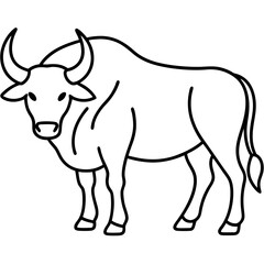 Minimal Buffalo Sketch in Vector