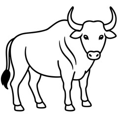 Minimal Buffalo Sketch in Vector