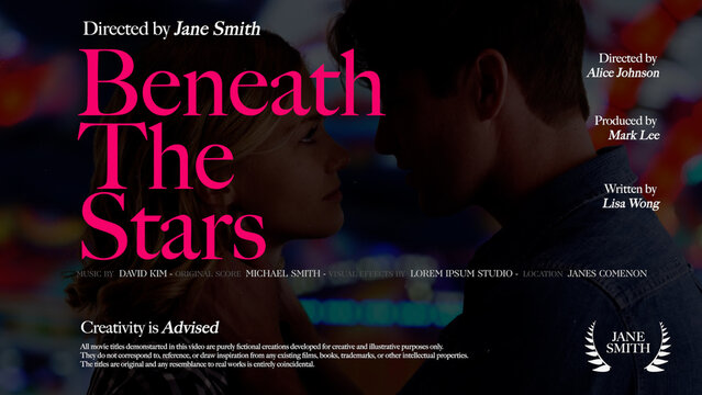 Cinematic Film Title Card, Movie Poster Typography Overlay 69 , ( Wide - Square - Vertical )