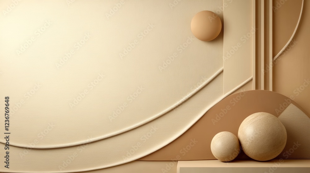 Aufkleber background design featuring soft neutral tones and geometric shapes for creative projects and artist