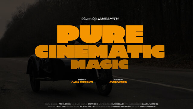 Cinematic Film Title Card, Movie Poster Typography Overlay 71 , ( Wide - Square - Vertical )