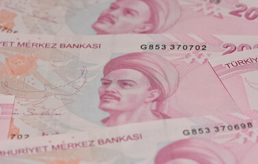 Images of banknotes of various countries. turkish lira photos.