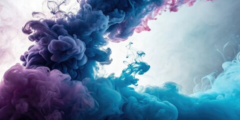 Fototapeta premium Moody abstract art featuring swirling clouds of blue and purple ink, atmospheric, swirly, blue, abstract, artwork
