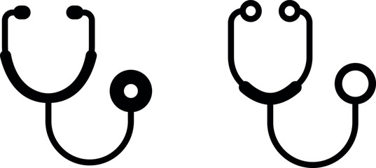 Medical Stethoscope Vector Icon Set &ndash; Essential Healthcare Tools