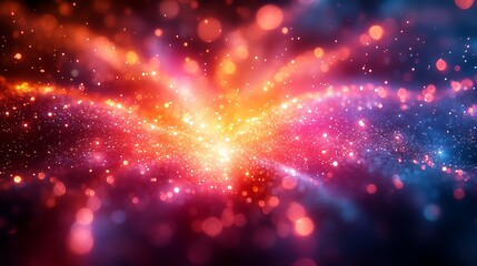 Obraz premium Abstract Colorful Sparkle Background with Glowing Lights