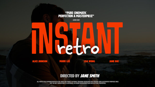 Cinematic Film Title Card, Movie Poster Typography Overlay 80 , ( Wide - Square - Vertical )