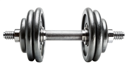 Adjustable Metal Dumbbell for Strength Training isolated on white background as transparent. PNG.AI GENERATED