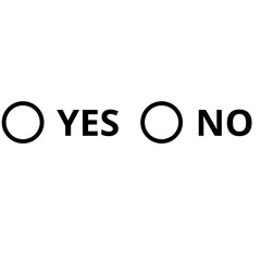 black round yes no side by side check box