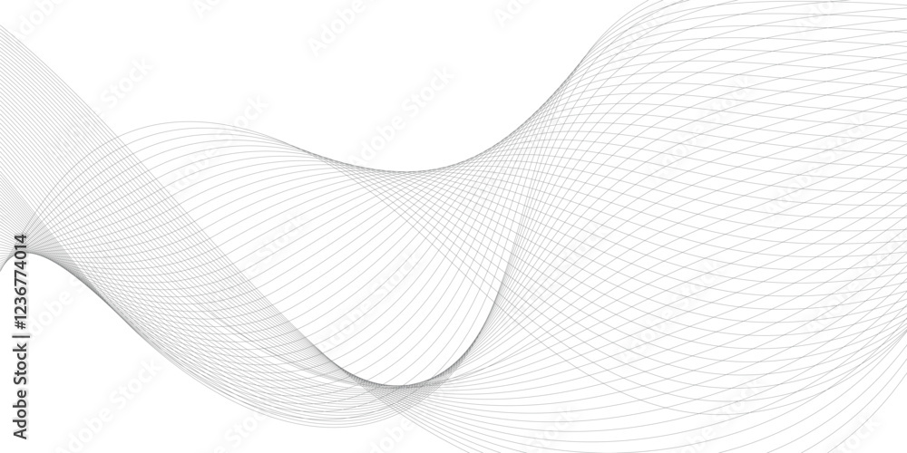 Poster abstract wavy lines on transparent background with grey smooth element swoosh speed wave modern stre