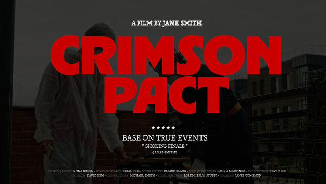 Cinematic Film Title Card, Movie Poster Typography Overlay 83 , ( Wide - Square - Vertical )