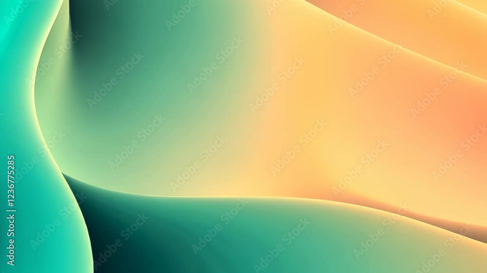 Poster green and yellow gradient loops background with smooth curves and seamless flow, perfect for modern 