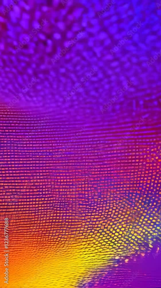 Poster dynamic colorful dots flowing in vibrant abstract motion