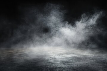 Dark smoky background with textured ground.