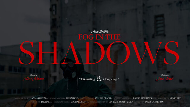 Cinematic Film Title Card, Movie Poster Typography Overlay 93 , ( Wide - Square - Vertical )