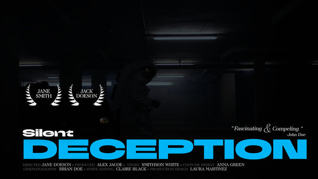 Cinematic Film Title Card, Movie Poster Typography Overlay 97 , ( Wide - Square - Vertical )