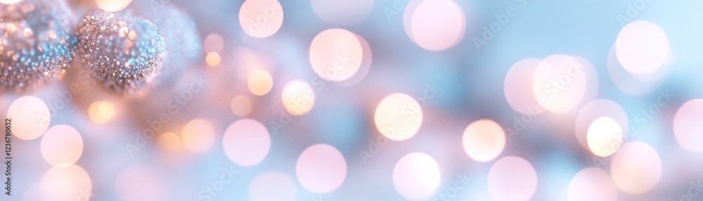 Poster circular bokeh lights softly illuminated in gradient tones create a modern vibe, evoking a sense of 