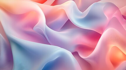 Obraz premium Soft pink and purple liquid silk waves create an abstract flowing textile design with a delicate light pattern