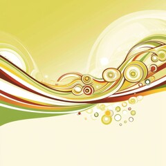 Abstract Multicolored Stripes and Concentric Circles Design