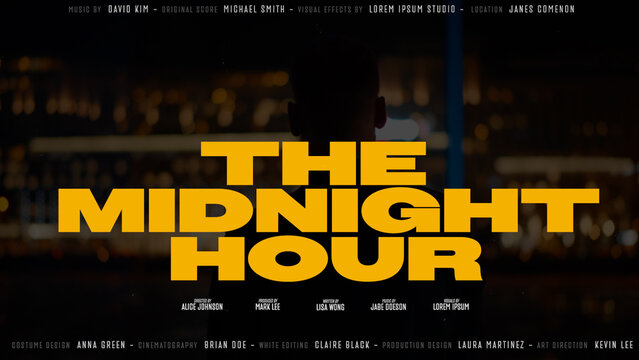 Cinematic Film Title Card, Movie Poster Typography Overlay 100 , ( Wide - Square - Vertical )