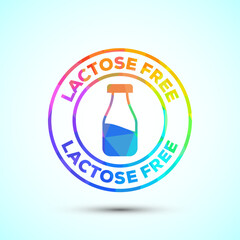Lactose free icon design illustration, healthy food concept, low poly style