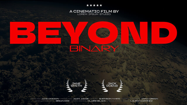 Cinematic Film Title Card, Movie Poster Typography Overlay 106 , ( Wide - Square - Vertical )