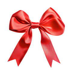 Naklejka premium Bright Red Ribbon Bow with Smooth Satin Texture for Decoration