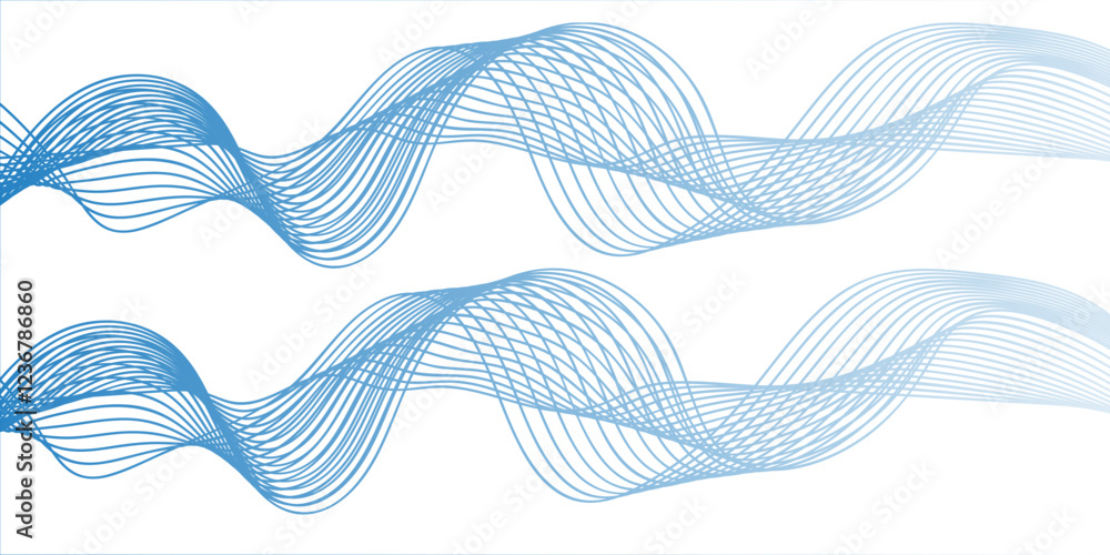 Wall mural technology abstract wave energy flow frequency digital wavey lines. business illustration pattern of