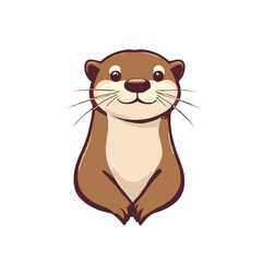 Cute 2D Pet Otter - Vector Element