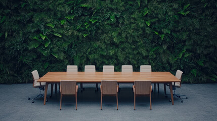 Greenery-filled modern office collaborative meeting space for productivity