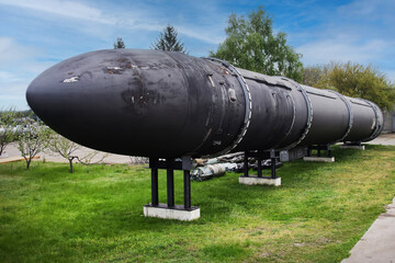 Obraz premium Ballistic nuclear missile of the Soviet Union. Weapons of deterrence in the world