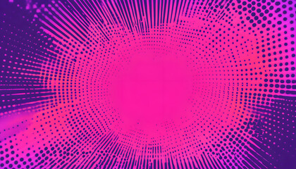 Bright magenta and violet pop art background in retro comic style with halftone dotted design. Generated image