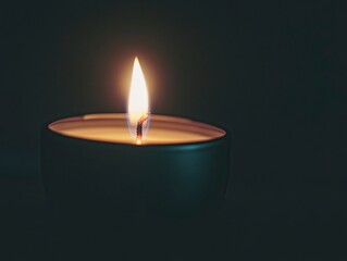 A single candle flame burning in the darkness isolated on black background, simple minimalistic aesthetic stock photo, high quality --ar 4:3 --v 6.1 Job ID: 0fa0e4c7-4311-4ce9-93a4-eeb13ca69108