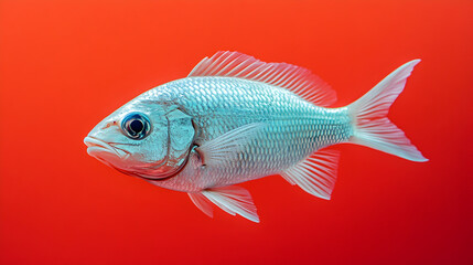 Obraz premium Fish swimming in red water exuding elegance and vibrancy ultra-detailed high-quality aquatic portrait with a striking and dynamic presence