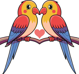 two parrots on a branch