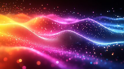 Fototapeta premium Abstract Colorful Wave Particle Background