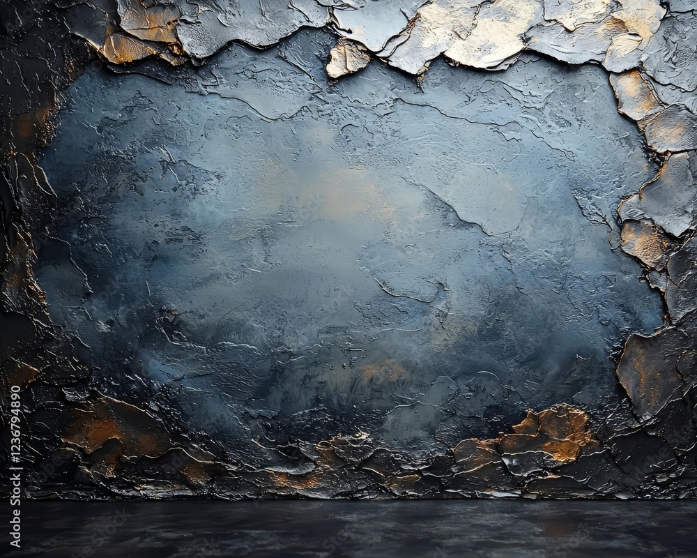 Poster neutral textured gray backdrop for metallic product presentation with subtle lighting and depth