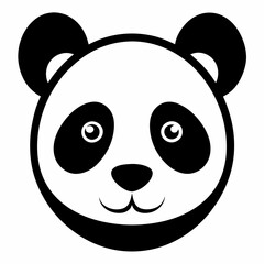 Minimalist Panda Head Silhouette Vector Art