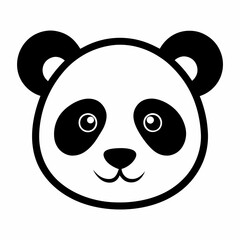 Minimalist Panda Head Silhouette Vector Art