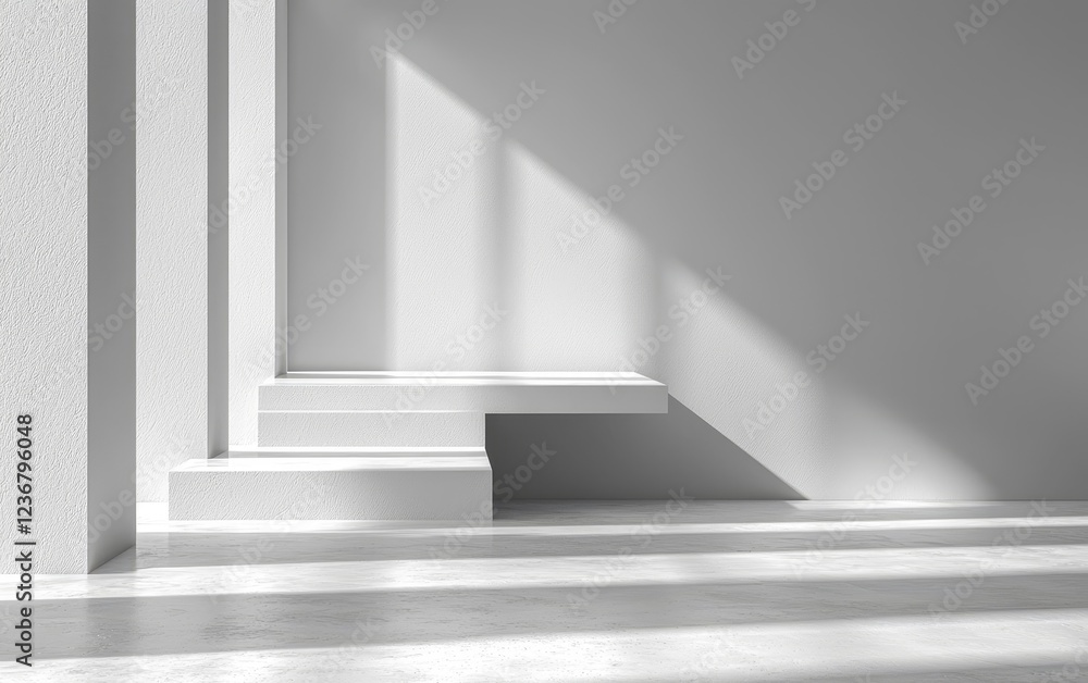 Poster seamless matte white backdrop with soft shadowing highlighting product simplicity and clarity