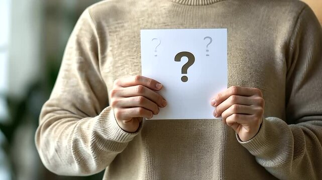 1_Holding a Printed FAQ Guide with Sticky Notes for Reference