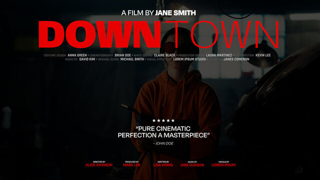 Cinematic Film Title Card, Movie Poster Typography Overlay 142 , ( Wide - Square - Vertical )