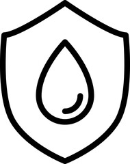 Waterproof Water Resistance icon Vector & PNG. Waterproof icon Water resistant icons set package Water drop protection concept Logo isolated on white background Vector illustration.