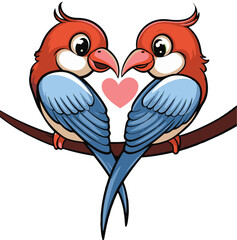 Fototapeta premium two birds on a branch