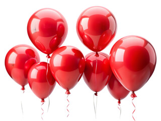 Red balloon isolated on transparent background 