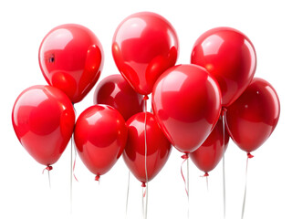 Red balloon isolated on transparent background 