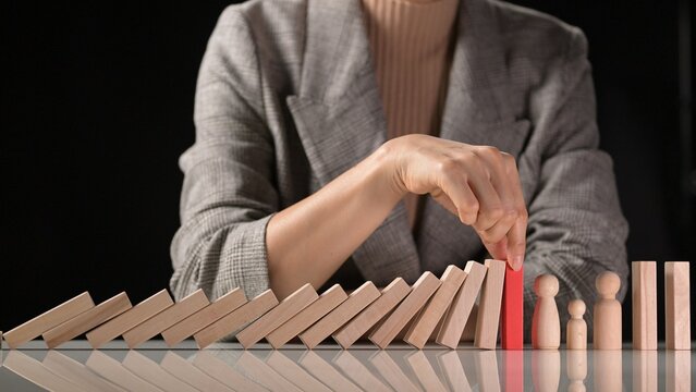 Navigating business crisis and growth strategic planning and decision making to mitigate risks in leadership under slow motion dynamics of falling dominos