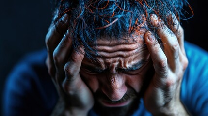 A focused worker in a red jacket scans boxes in a warehouse filled with bright, floating sparkles, highlighting efficiency and organization in a logistics environment.