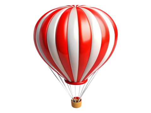 Red balloon isolated on transparent background 