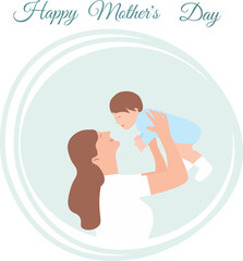 Mom holds the baby in her arms. mothers Day. Vector illustration