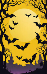 halloween background with bats
